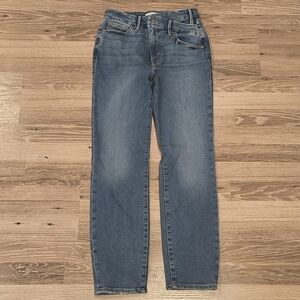 Good American Women's Classic Straight Crossover Compression Jeans